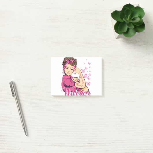 Warrior Rosie Riveter Breast Cancer Awareness Post-it® Notes (Kantoor)