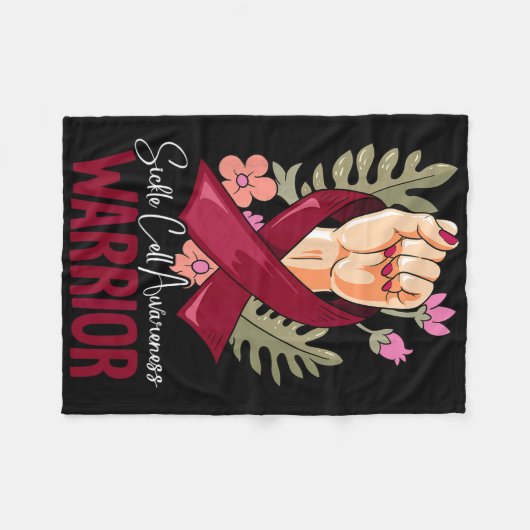 Warrior Sickle Cell Awareness 2 Fleece Deken (Voorkant (Horizontaal))