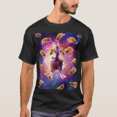 Warrior Space Cat op Wolf unicorn T-shirt (Voorkant)