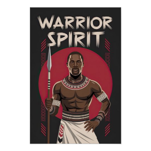 Warrior Spirit - Afrikaans erfgoed Perfect Poster (Voorkant)