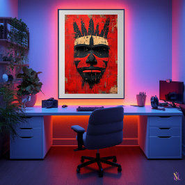Warrior Spirit Mask - Inheemse Stammenmacht Poster