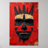Warrior Spirit Mask - Inheemse Stammenmacht Poster (Voorkant)