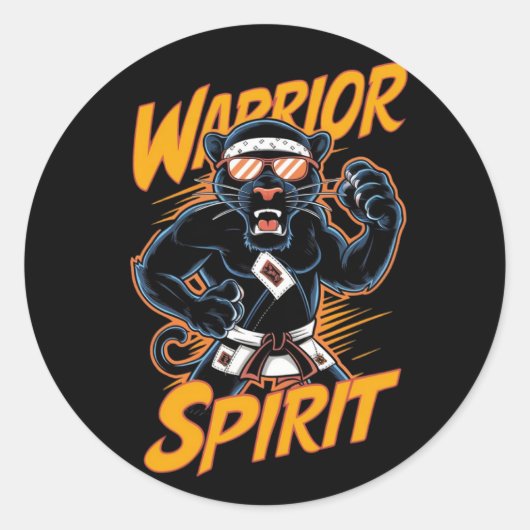Warrior Spirit Ronde Sticker (Voorkant)