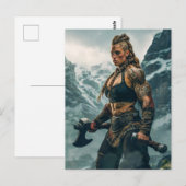 Warrior Spirit van Viking Woman Channeling Briefkaart (Voorkant / Achterkant)