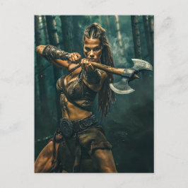 Warrior Spirit van Viking Woman Channeling Briefkaart