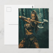 Warrior Spirit van Viking Woman Channeling Briefkaart (Voorkant / Achterkant)
