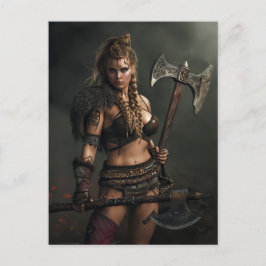 Warrior Spirit van Viking Woman Channeling Briefkaart
