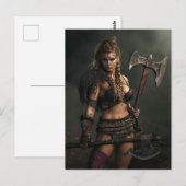 Warrior Spirit van Viking Woman Channeling Briefkaart (Voorkant / Achterkant)