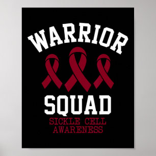 Warrior Squad - Sikkelcel Bewustzijn Maand Burgun Poster