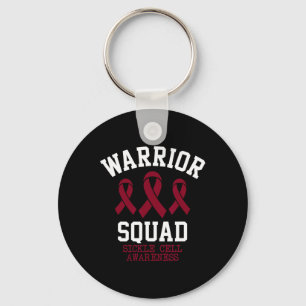 Warrior Squad - Sikkelcel Bewustzijn Maand Burgun Sleutelhanger