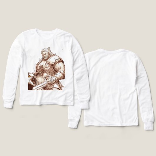 Warrior Standing Over Monster Tee (Voorkant /achterkant)