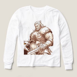 Warrior Standing Over Monster Tee