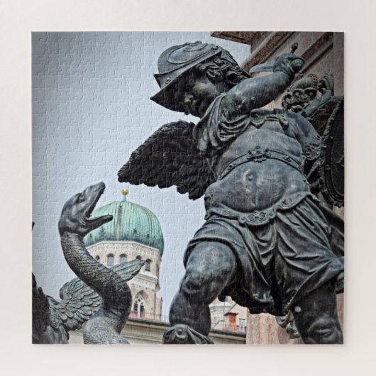 Warrior Statue in München - 20x20 - 676 pcs Legpuzzel (Verticaal)
