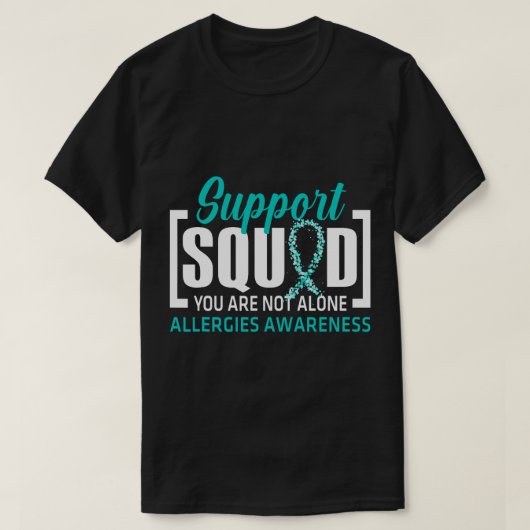 Warrior Support Squad Allergies Awareness Feather T-shirt (Design voorkant)