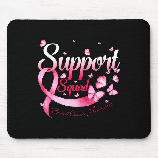 Warrior Support Squad Butterfly Breast Cancer Awar Muismat (Voorkant)