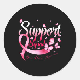 Warrior Support Squad Butterfly Breast Cancer Awar Ronde Sticker