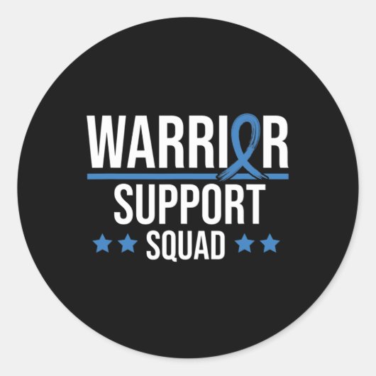 Warrior Support Squad Diabetes Awareness  Ronde Sticker (Voorkant)