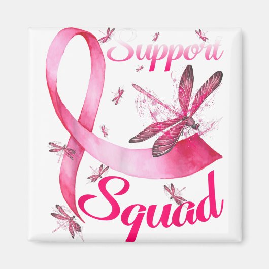 Warrior Support Squad Dragonfly Borstkanker bewust Magneet (Voorkant)