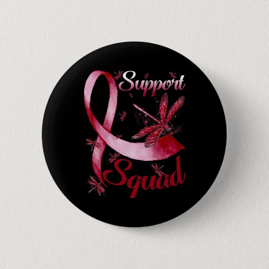 Warrior Support Squad Dragonfly Brain Aneurysm AWA Ronde Button 5,7 Cm (Voorkant)