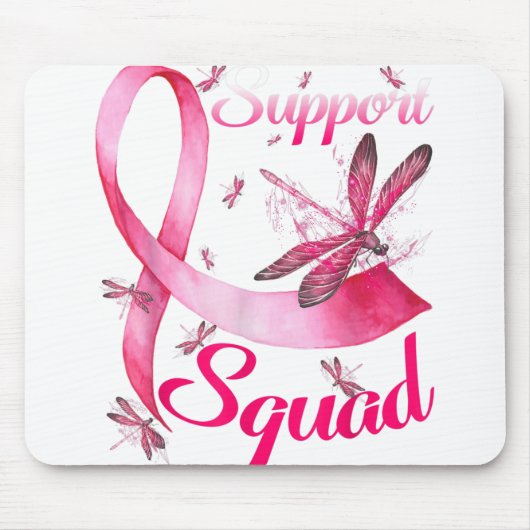 Warrior Support Squad Dragonfly Breast Cancer Awar Muismat (Voorkant)