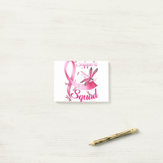 Warrior Support Squad Dragonfly Breast Cancer Awar Post-it® Notes (Op bureau)