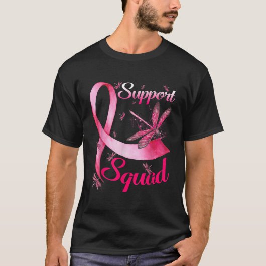 Warrior Support Squad Dragonfly Breast Cancer Awar T-shirt (Voorkant)