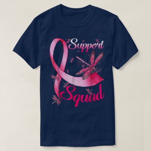 Warrior Support Squad Dragonfly Breast Cancer Awar T-shirt (Design voorkant)
