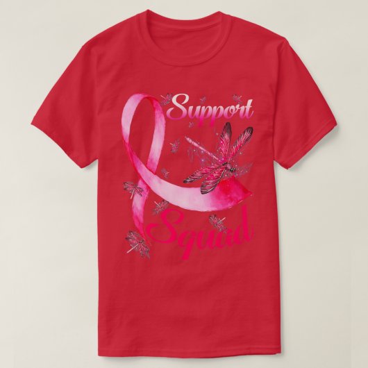 Warrior Support Squad Dragonfly Breast Cancer Awar T-shirt (Design voorkant)