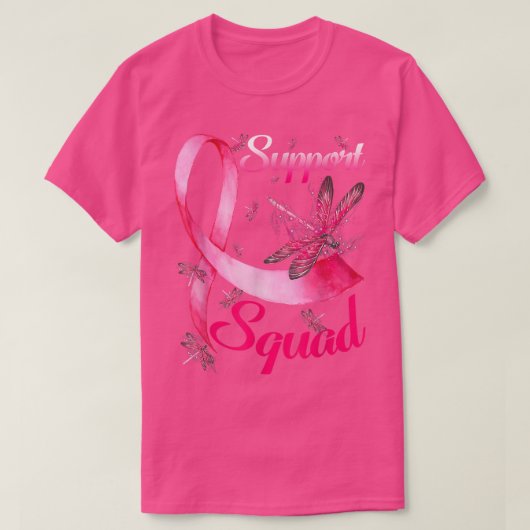 Warrior Support Squad Dragonfly Breast Cancer Awar T-shirt (Design voorkant)