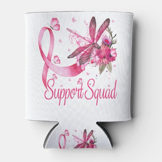 Warrior Support Squad Dragonfly Breast Cancer Blikjeskoeler (Voorkant)