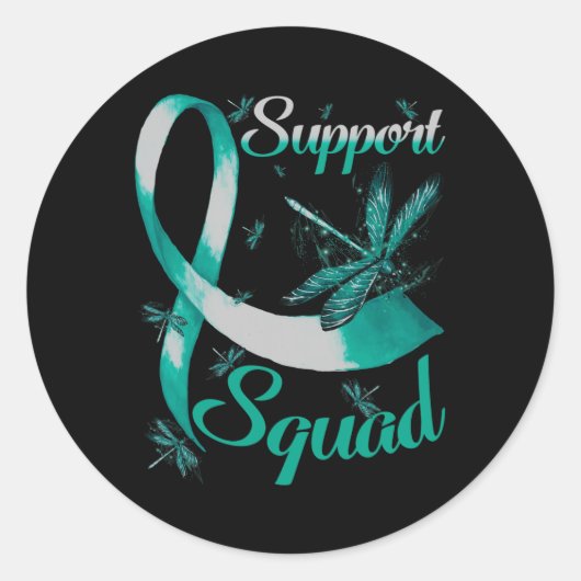 Warrior Support Squad Dragonfly Polycystic Kidney Ronde Sticker (Voorkant)
