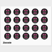 Warrior Support Squad Flamingo Breast Cancer AWare Ronde Sticker (Vel)
