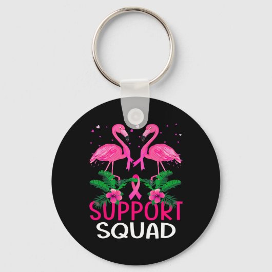 Warrior Support Squad Flamingo Breast Cancer AWare Sleutelhanger (Voorkant)