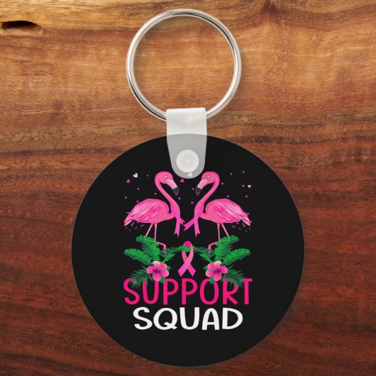 Warrior Support Squad Flamingo Breast Cancer AWare Sleutelhanger (Voorkant)