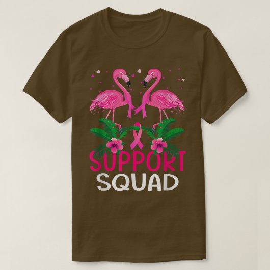 Warrior Support Squad Flamingo Breast Cancer AWare T-shirt (Design voorkant)