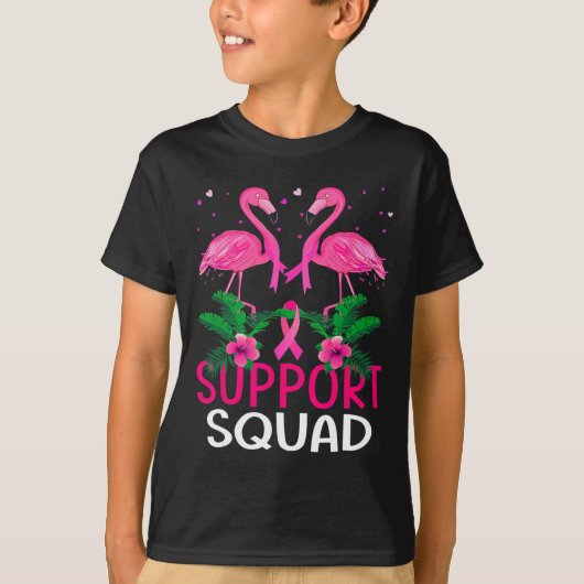 Warrior Support Squad Flamingo Breast Cancer AWare T-shirt (Voorkant)
