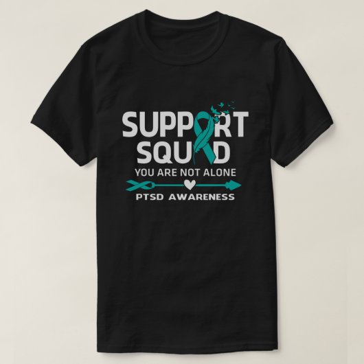 Warrior Support Squad PTSD Awareness Feather T-shirt (Design voorkant)