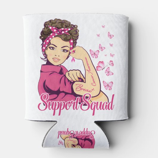 Warrior Support Squad Rosie Riveter Breast Cancer Blikjeskoeler (Achterkant)