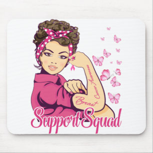 Warrior Support Squad Rosie Riveter Breast Cancer Muismat