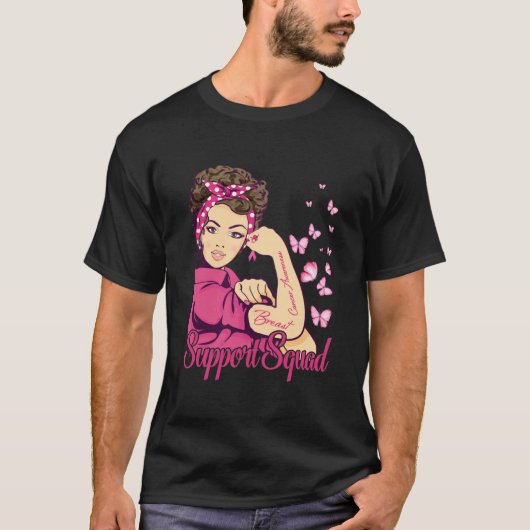Warrior Support Squad Rosie Riveter Breast Cancer T-shirt (Voorkant)