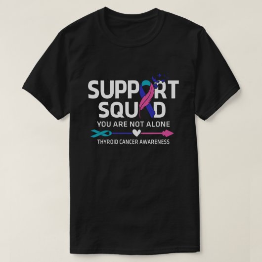 Warrior Support Squad Thyroid Cancer Awareness Fei T-shirt (Design voorkant)