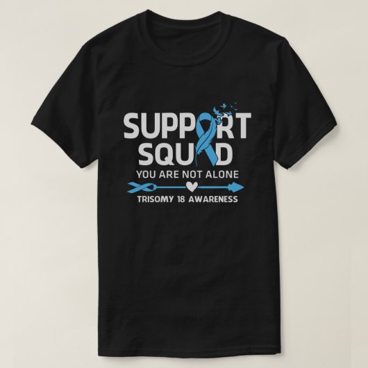 Warrior Support Squad Trisomy 18 Awareness Feather T-shirt (Design voorkant)