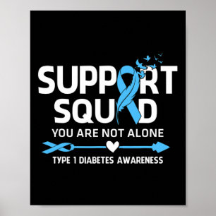 Warrior Support Squad Type 1 Diabetes Bewustzijn V Poster