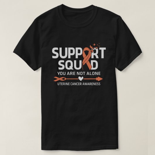 Warrior Support Squad Uterine Cancer Awareness Fei T-shirt (Design voorkant)