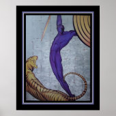 'Warrior & Tiger' Art Deco Afdruk van Major Felten Poster (Voorkant)
