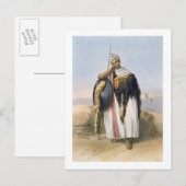 Warrior uit Amhara, Ethiopië, illustratie van " Briefkaart (Voorkant / Achterkant)