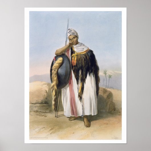Warrior uit Amhara, Ethiopië, illustratie van " Poster (Voorkant)
