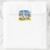 Warrior Ukraine President Zelenskyy & Flag Vierkante Sticker (Tas)