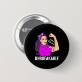Warrior Unbreakable Fibromyalgia Awareness T-shirt Ronde Button 5,7 Cm (Voorkant /achterkant)