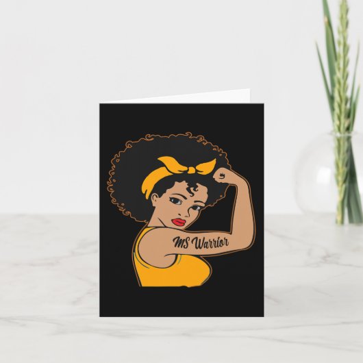 Warrior Unbreakable Multiple Sclerosis Afro Zwart Kaart (Voorkant)